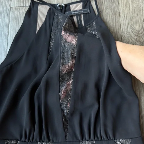 BCBGMAXAZRIA Black Lace Fit & Flare Dress “Teena” Size 4 - Picture 9 of 10